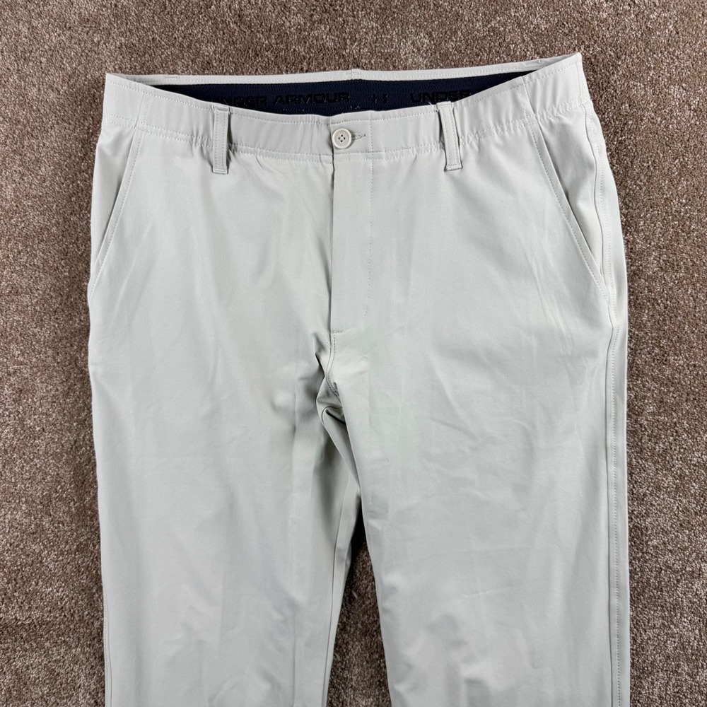 Under Armour Mens Golf Pants 36x36 Khaki Stone Performance Stretch Chino - Picture 7 of 13